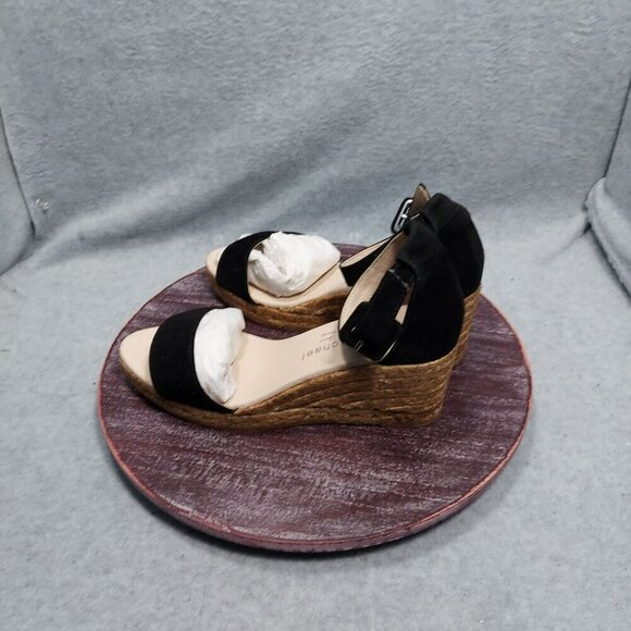 Eric Michael Womens Black Suede Espadrille Wedge Sandals Size 7 - Picture 6 of 13
